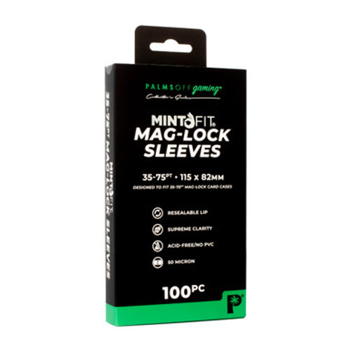 Palms Off Gaming Collector's Series MintFit Mag-Lock Card Case Sleeves (35pt-75pt) - 100pc