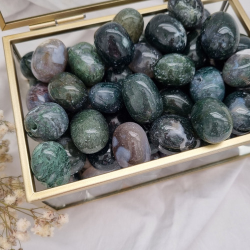 Moss Agate Tumbled Stone Australia