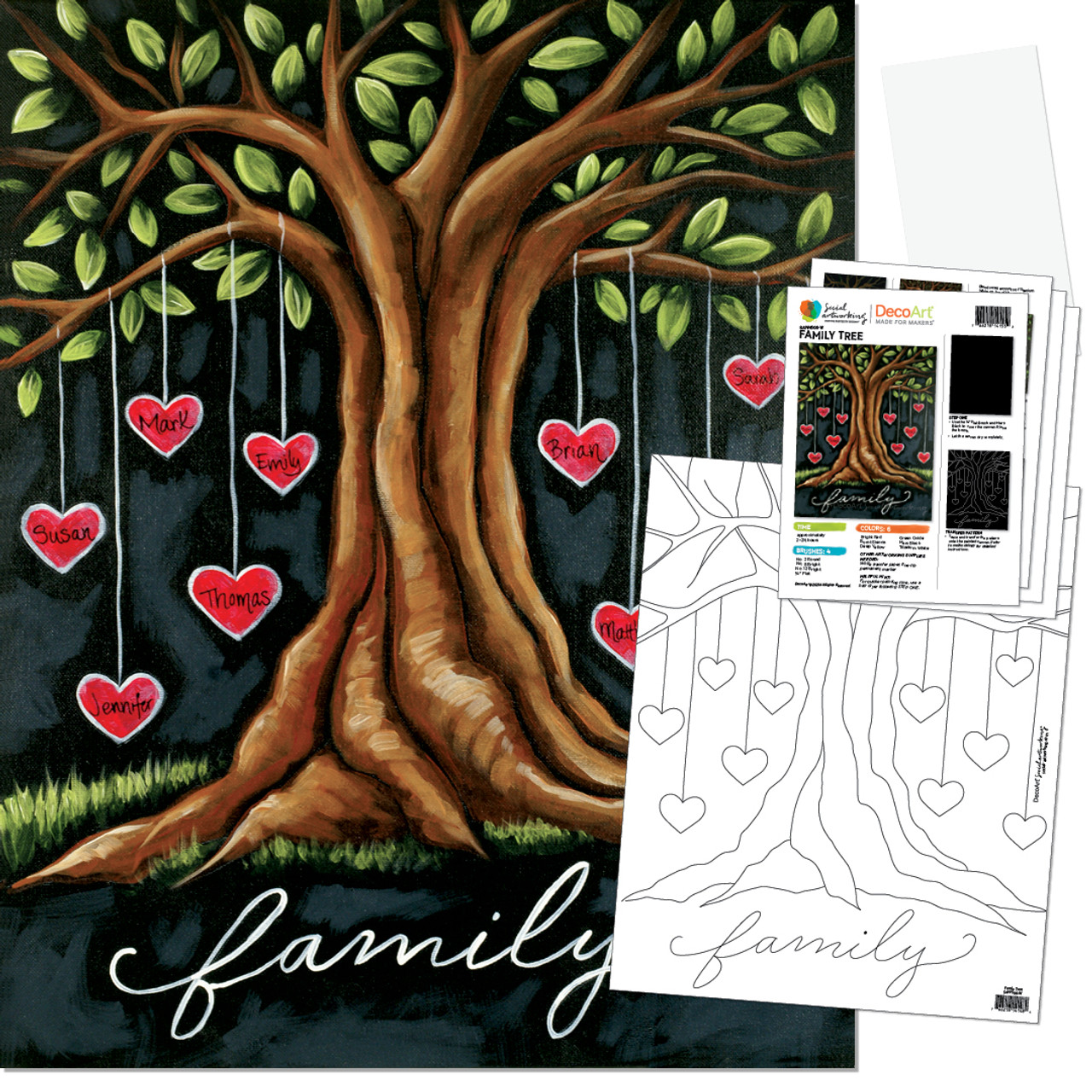 Family Tree - Printed Paint Kit - Paint Parties by DecoArt