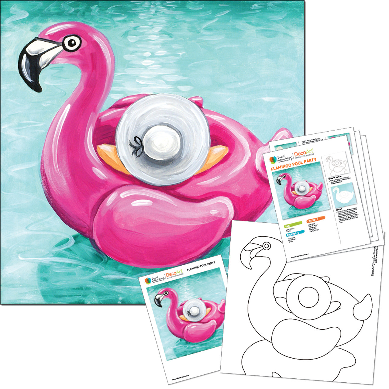 Paint Party Supply Pack - Flamingo Pool Party