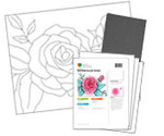 Watercolor Rose  - Printed Paint Kit