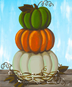 Paint Party Canvas Stacked Pumpkins