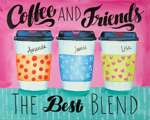 Paint Party Canvas Coffee and Friends Kit Thumb