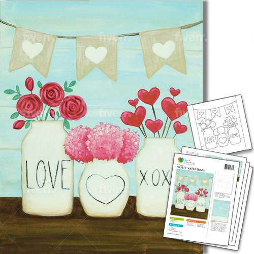 Modern Bouquet - Printed Paint Kit - Paint Parties by DecoArt