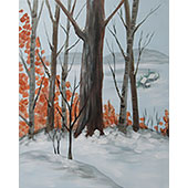 canvas painting design - Winter in the Woods