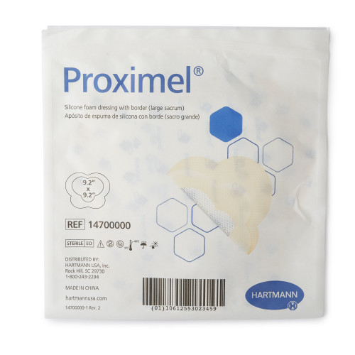 Proximel® Silicone Bordered Dressing, Adhesive Foam with Border, 9-1/5 x 9-1/5 Inch