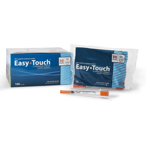 EasyTouch™ Insulin Syringe with Needle, 30 Gauge, 5/16 Inch