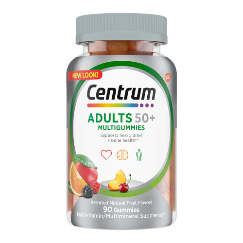 Centrum Adults 50+ MultiGummies, Assorted Natural Fruit Flavors
