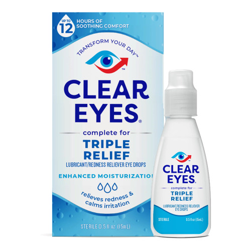 Clear Eyes® Triple Action Lubricant Redness Reliever Eye Drops