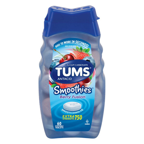 Tums Extra Strength 750 Antacid Smoothies, Assorted Berries