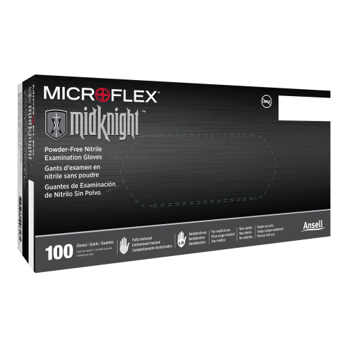 Microflex® MidKnight™ Exam Glove, Large, Black