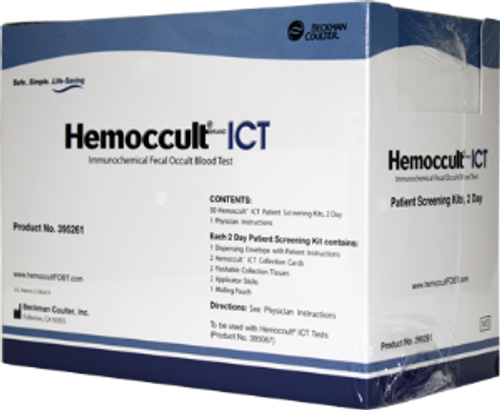 Hemoccult® ICT 2-Day Fecal Occult Blood (iFOB or FIT) Colorectal Cancer Screening Patient Sample Collection and Screening Kit