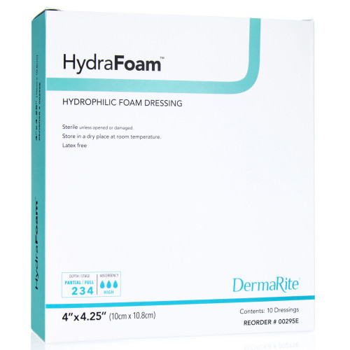 HydraFoam™ Nonadhesive without Border Foam Dressing, 4 x 4¼ Inch
