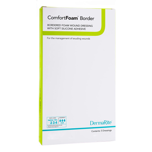 ComfortFoam™ Border Silicone Adhesive with Border Silicone Foam Dressing, 7 x 7 Inch