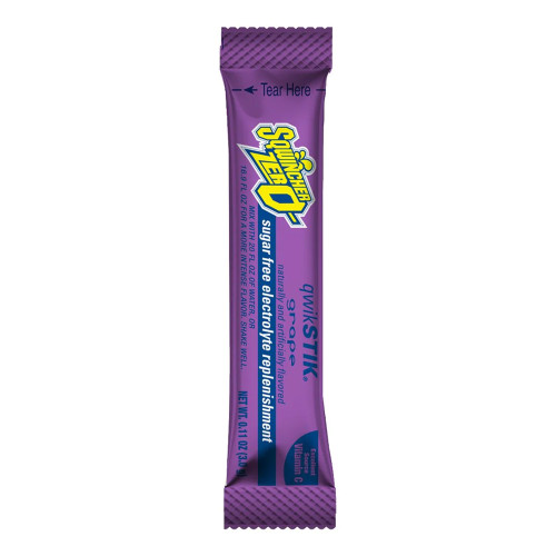 Sqwincher® Quik Stik® Zero Grape Electrolyte Replenishment Drink Mix, 0.11 oz. Packet