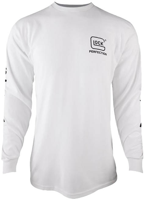 Glock Perfection, Glk Ap96096 Perfectionlong Sleeve Tee (white) 2xl