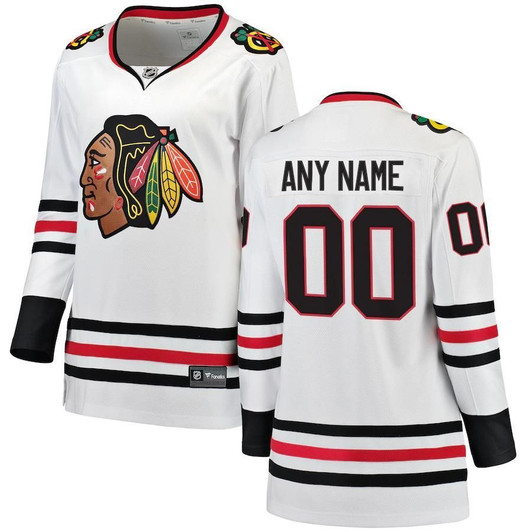 Chicago Blackhawks Fanatics Branded Women'S Away Breakaway Custom Jersey - White