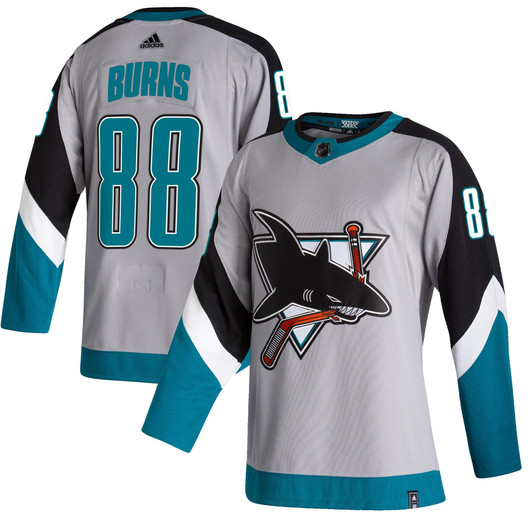 Men'S Adidas Brent Burns Gray San Jose Sharks 2020/21 Reverse Retro  Player Jersey