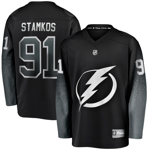 Youth Fanatics Branded Steven Stamkos Black Tampa Bay Lightning Alternate Breakaway Player Jersey