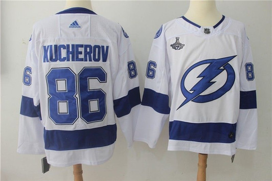 Tampa Bay Lightning Nikita Kucherov 86 2021 Stanley Cup Champions White Jersey
