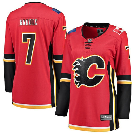 Tj Brodie Calgary Flames Fanatics Branded Women'S Home Breakaway Player Jersey - Red