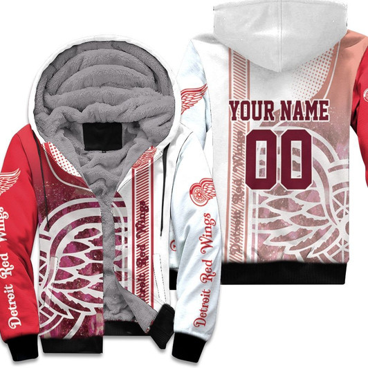Detroit Red Wings Jersey Style Personalized Red And White Fleece Hoodie All-Over Print