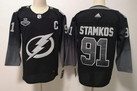 Tampa Bay Lightning Steven Stamkos91 2021 Stanley Cup Champions Black Jersey Jersey