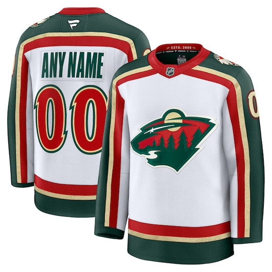 Men's Minnesota Wild  Fanatics White 25th Anniversary Premium Custom Jersey