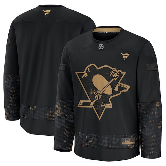 Men's Pittsburgh Penguins  Fanatics Black 2024 Military Appreciation Practice Jersey