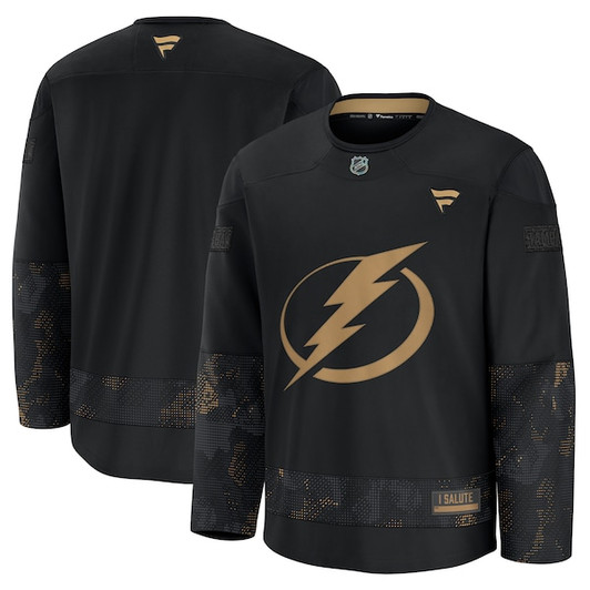 Men's Tampa Bay Lightning  Fanatics Black 2024 Military Appreciation Practice Jersey