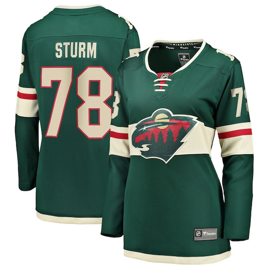 Women's Minnesota Wild Nico Sturm Fanatics Green Home Breakaway Jersey