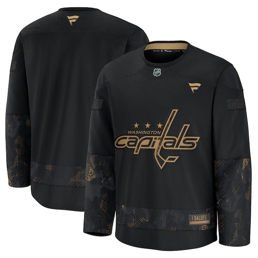 Men's Washington Capitals  Fanatics Black 2024 Military Appreciation Practice Jersey