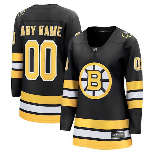 Women's Boston Bruins  Fanatics Black Home Breakaway Custom Jersey