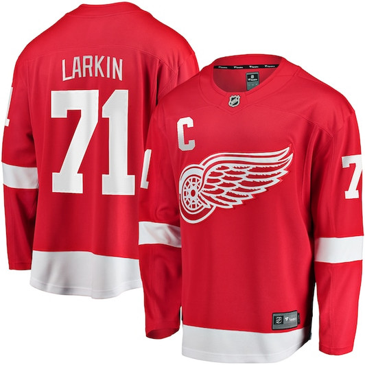 Men's Detroit Red Wings Dylan Larkin Fanatics Red 2023/24 Captain Breakaway Player Jersey