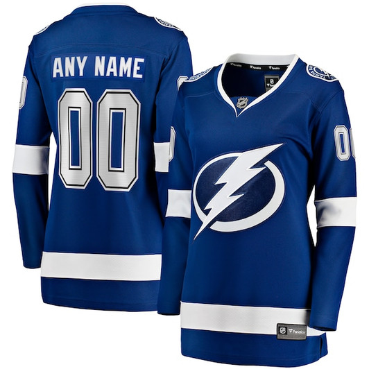 Women's Tampa Bay Lightning Fanatics Blue Home Breakaway Custom Jersey