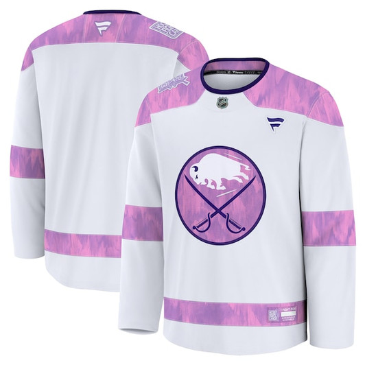 Men's Buffalo Sabres  Fanatics White 2024 Hockey Fights Cancer Practice Jersey