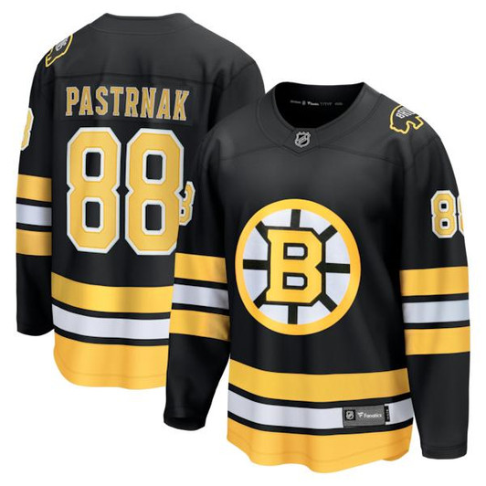 Men's Boston Bruins David Pastrnak Fanatics Black Home Breakaway Jersey