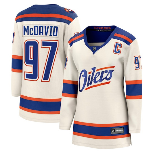 Women's Edmonton Oilers Connor McDavid Fanatics Light Beige Alternate Breakaway Jersey