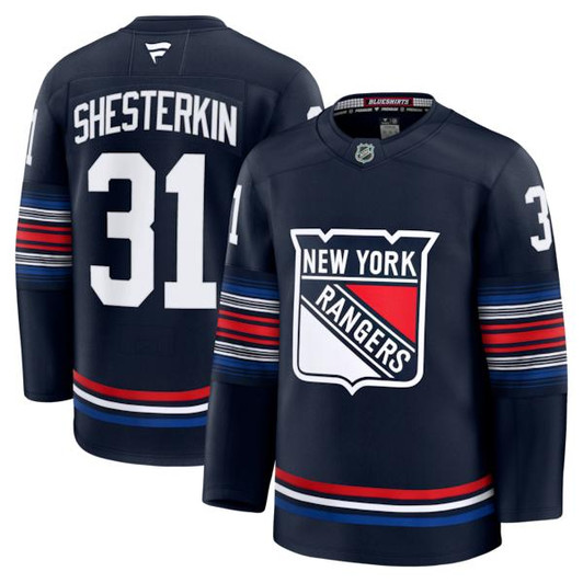 Men's New York Rangers Igor Shesterkin Fanatics Navy Alternate Premium Jersey