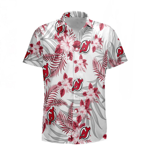 New Jersey Devils Hawaiian Clothing Tropical Flower Aloha Summer Hawaiian Day