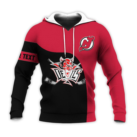 New Jersey Devils Hoodie Curve Style Custom- NHL