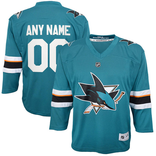 San Jose Sharks  2021/22 Home Replica Custom Jersey - Teal