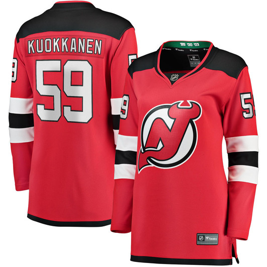 Janne Kuokkanen New Jersey Devils Fanatics Branded Women's Home Breakaway Player Jersey - Red