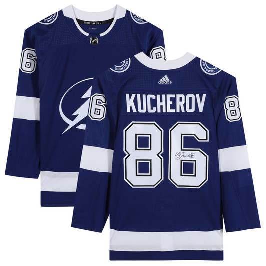Nikita Kucherov Tampa Bay Lightning Fanatics  Autographed Blue Adidas  Jersey