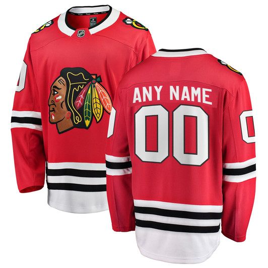 Chicago Blackhawks Fanatics Branded  Home Breakaway Custom Jersey - Red