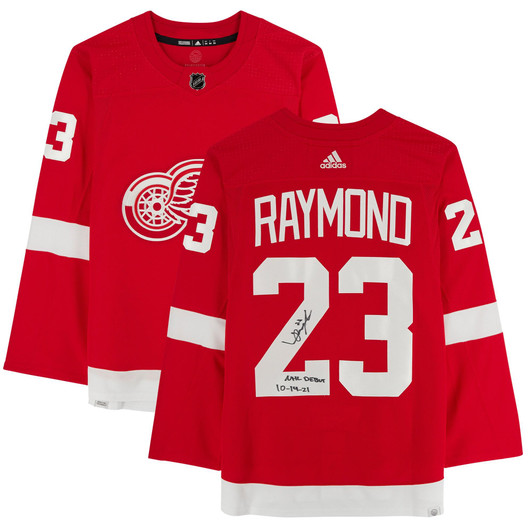 Lucas Raymond Detroit Red Wings Fanatics  Autographed adidas  Jersey with "NHL Debut 10/14/21" Inscription - Red