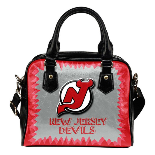 Jagged Saws Mouth Creepy New Jersey Devils Shoulder Handbags, Handbags674