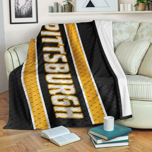 Pittsburgh Penguins Fan Unofficial Hockey Jersey Fleece Blanket, Custom Blankets, Weighted Blanket, Large Size 60X80 Inches, Blanket563