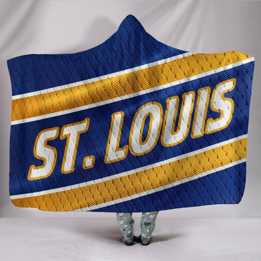 St. Louis Blues Unofficial Hockey Jersey Hooded Blanket Adult Youth, Large Size 60X80 Inches, Hooded Blanket593