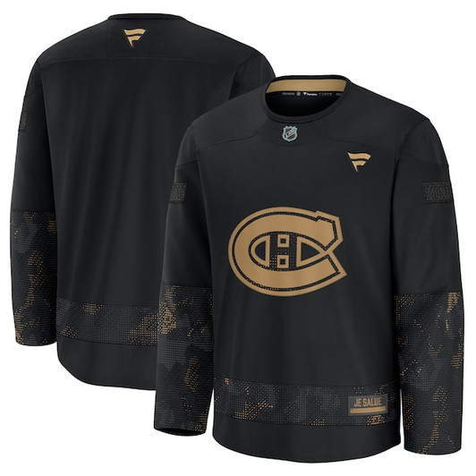 Men's Montreal Canadiens  Fanatics Black 2024 Military Appreciation Practice Jersey
